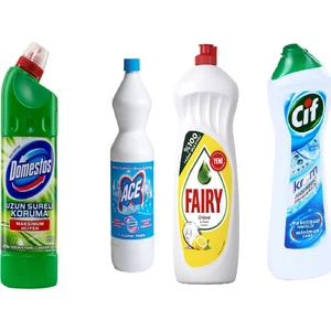 750 Ml+ Ace 1 lt + Fairy 650 ml + Cif Krem 500 ml