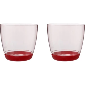 Yuvarlak Orkide Saksı 18 cm  Pembe 2'Li