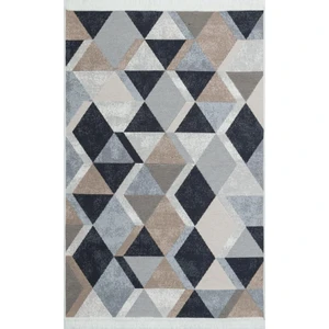 Eko Halı Arya Ar 10 Beige Bej Siyah Yıkanabilir Pamuk Etnik Kilim cm
