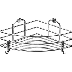 TEK KATLI BANYO KÖŞE RAFI KANCALI KROM BK021H