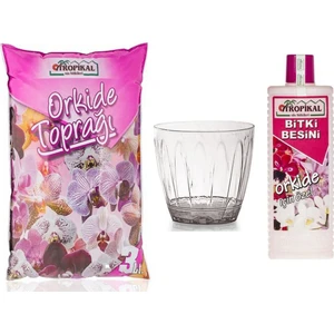 Orkide Toprak Vitamin Bakım Seti + Saksı 1,5 lt