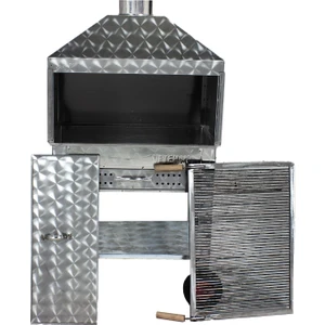 Davlumbazlı Çekmeceli Maltız Izgaralı 4 Tekerlekli Mangal