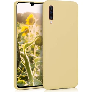 Case 4U Samsung Galaxy A70 Kılıf Klasik Mat Renkli Yumuşak Premier Silikon Altın