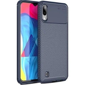 Case 4U Samsung Galaxy M10 Kılıf Karbon Desenli Sert Silikon Arka Kapak - Negro Lacivert