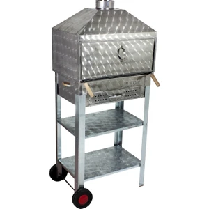 Mth-51 Davlumbazlı Bacalı Çekmeceli Lama Izgaralı Mangal 2 Tekerlekli