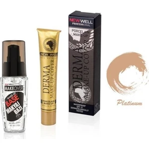 New Well Derma Yoğun Kapatıcı Fondöten 05 Platinum+Make Over Makyaj Bazı 50 ml