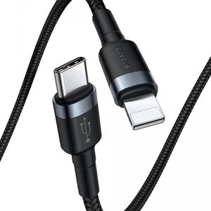 PD18W Cafule Series Type-C To Lightning Hızlı Şarj Kablosu 1 mt - Siyah - Gri