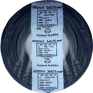 2 x 0,75 mm TTR Kablo 25 m Siyah Tam Bakır