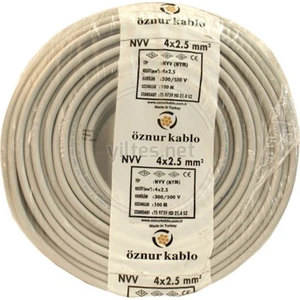 4 x 2,5 mm Antigron Kablo 7 m Tam Bakır Nym
