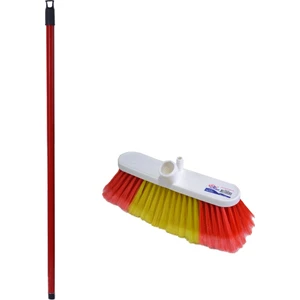 Büyük Boy Oto Yıkama Fırçası Seti (Kırmızı Metal Sap + 20 cm Oto Yıkama Fırçası)