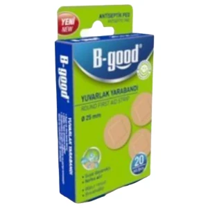 B-Good Yuvarlak Yara Bandı 25mm 20 Adet Suya Dayanıklı