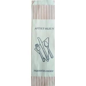 Ake Kağıt Çatal Kaşık Bıçak Kılıfı Baskılı Düz Baskılı 7 x 27 x 4,5 cm 5 kg 1.500'lü