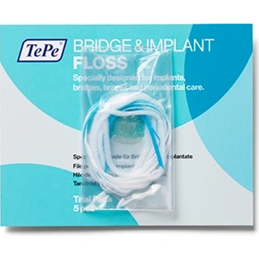 TePe Bridge Implant Diş İpi İmplantlar İçin Özel Tasarım 5 Adet Süngerimsi