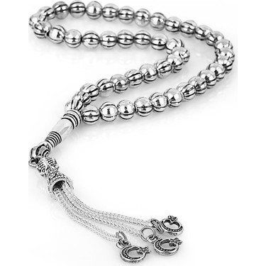 925 Ayar Gumus Puskullu Turali Oniks Dogal Tas Tesbih Vavli Erkek Yuzuk Kombin Tesbih Deryasi