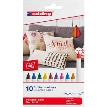 Edding 4600 Kumas Boyama Kalemi 10 Lu Kutu Temel Renkler Fiyati