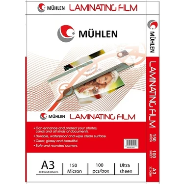 Mühlen  A3 Laminasyon Filmi 150 Micron 1 Paket  100