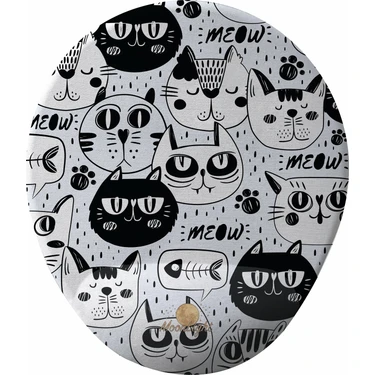 Flipped Cat Black White Bilek Destekli Tasarım Mouse