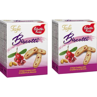 Tafe Glutensiz Yaban Mersinli ve Bademli Biscotti 2x60