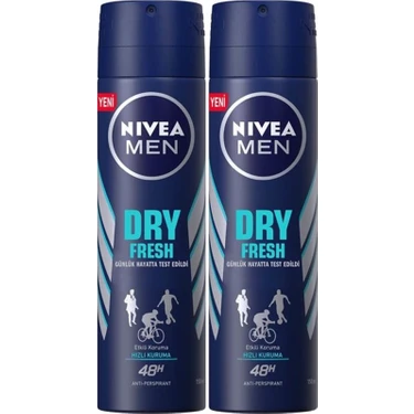 Nivea Dry Fresh Erkek Sprey Deodorant 150 ml 2'li Avantaj