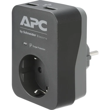 Schneider Electric APC Tekli Akım Korumalı Priz + 2 USB Hızlı Şarj,