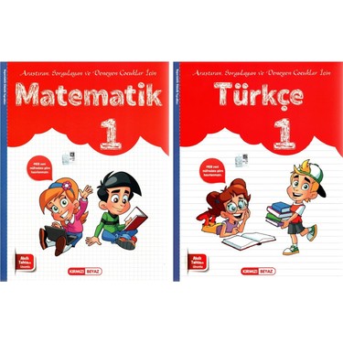 Kirmizi Beyaz Yayinlar 1 Sinif 2 Donem Matematik Turkce Kitabi