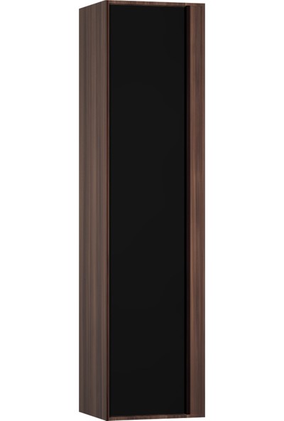VitrA Metropole 58204 Boy Dolabı, 40 cm, Erik - Siyah Akrilik Cam / Sol