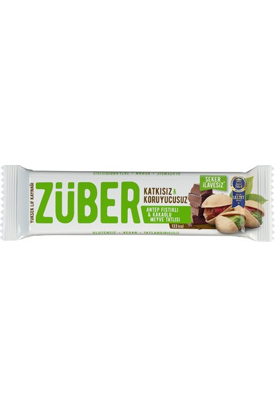 Züber Antep Fıstıklı Ve Çikolatalı Doğal Meyve Tatlısı 12 Adet x 40 gr