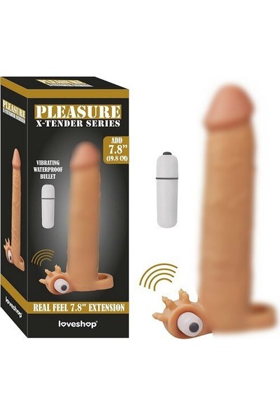 Loveshop X-Tender 7 cm Dolgulu Titreşimli Realistik Uzatmalı Penis Kılıfı