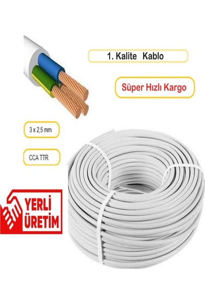 Deparsistem Çok Telli Cca Ttr Kablo 3 x 2,5 mm 1 m