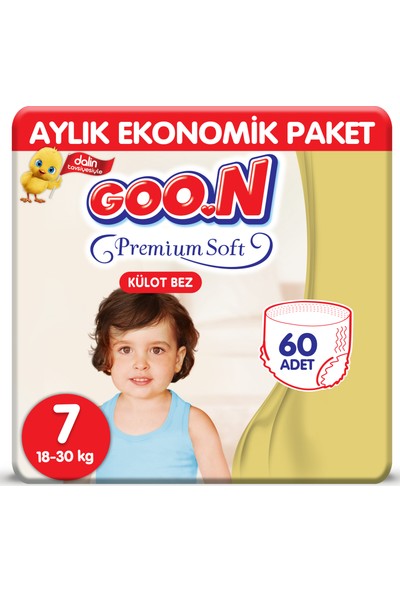 Goon Premium Soft Külot Bez 7 Beden Aylık Ekonomik Paket 60 Adet