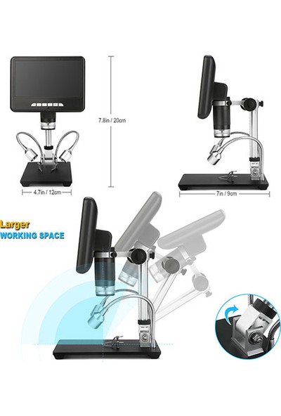 Andonstar AD207 3D Dijital Mikroskop Siyah