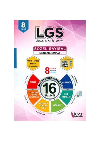 LGS Sözel Sayısal Video Çözümlü 16 Fasikül Deneme Sınavı İcat Yayınları