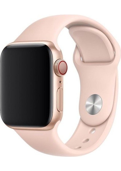 Apple Watch Uyumlu 40 mm Kordon Spor Kayışı Yumuşak Silikon Pembe