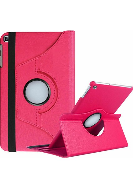 Samsung Tab A P580 P582 P585 P587 Kılıf Uyku Modlu 360° Dönerli Standlı 10.1" Pembe