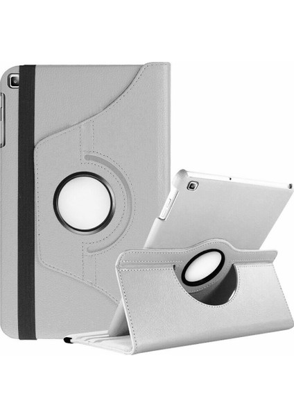 Samsung Tab A P580 P582 P585 P587 Kılıf Uyku Modlu 360° Dönerli Standlı 10.1" Gri