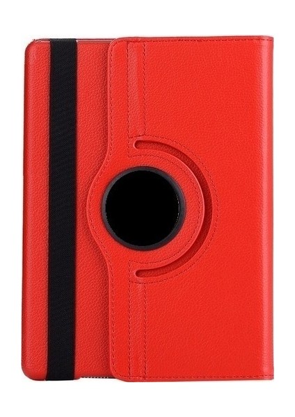Samsung Note N8000 N8005 Kılıf Uyku Modlu 360° Dönerli Standlı 10.1" Kırmızı