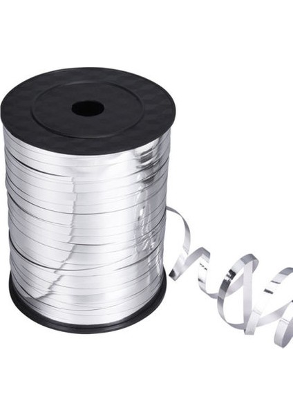 Balon Evi Metalize Gümüş Rafya 8 x 200 mm