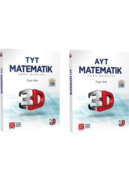 3D Yayınları TYT AYT Matematik Soru Bankası Seti 2 Kitap