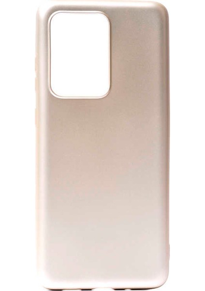 Samsung Galaxy S20 Ultra Kılıf Premier Silikon Kılıf Gold + 5D Nano