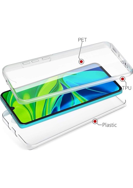 Xiaomi Mi Note 10 Kılıf Ön Arka Şeffaf Silikon Koruma Şeffaf