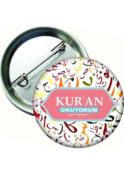 - Kuran Okuyorum Rozeti - Pembe 20 Adet