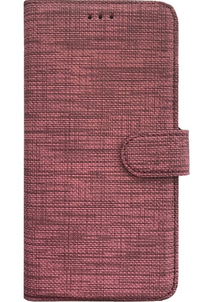 Huawei P9 Lite 2017 PRA-LX1 Kılıf Spor Cüzdan Kumaş Kredi Kartı Para Bölmeli Standlı Rose Gold