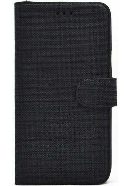 Xiaomi Redmi Note 8 Kılıf Spor Cüzdan Kumaş Kredi Kartı Para Bölmeli Standlı Siyah