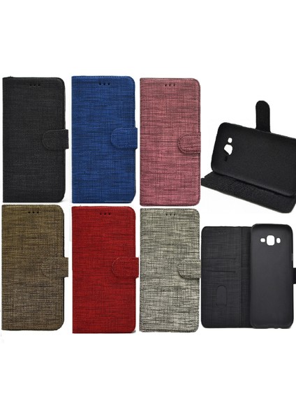 Xiaomi Redmi Note 8 Kılıf Spor Cüzdan Kumaş Kredi Kartı Para Bölmeli Standlı Gümüş