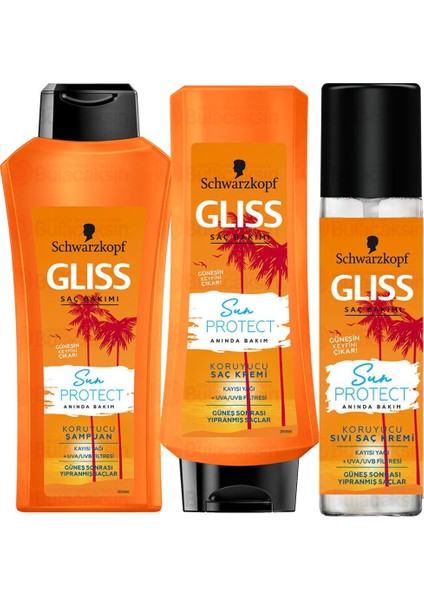 Sun Protect Şampuan 360 ml + Sun Protect Krem 360 ml + Sun Protect Sıvı Saç Kremi 200 ml