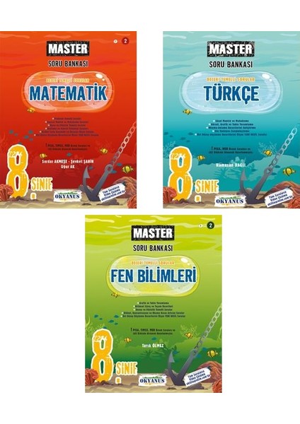 8. Sınıf Master Matematik - Türkçe - Fen Bilimleri Soru Bankası Seti