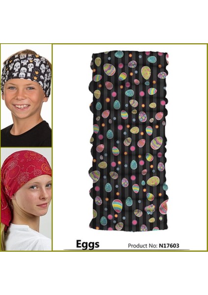 Çocuk Bandana Eggs 4-12 Yaş Arası Kafa Bandı-Boyunluk