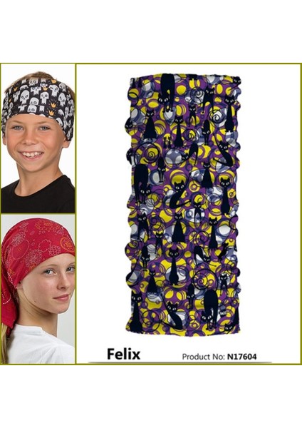 Çocuk Bandana Felix 4-12 Yaş Arası Kafa Bandı-Boyunluk