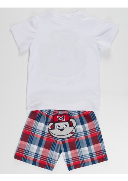 Monkey Ekose Erkek Çocuk T-shirt Şort Takım