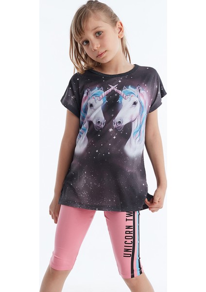 Twin Unicorn Kız Çocuk Tunik Tayt Takım